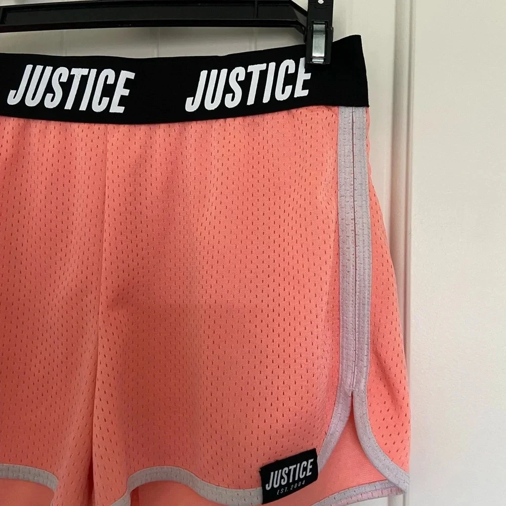 Justice‎ girl’s peach athletic shorts — XL